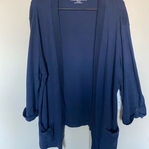 CROWN & IVY NAVY BLUE CARDIGAN PETITE XL